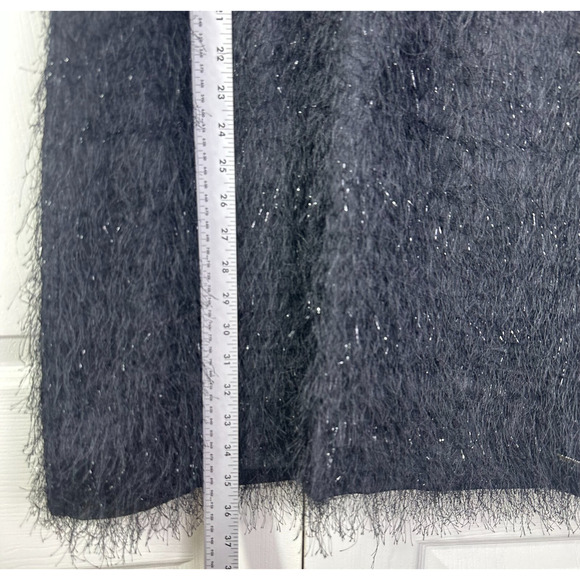 Armani exchange Little Black Dress. Leather accents and sparkly Fringe. Unique! - Picture 7 of 16